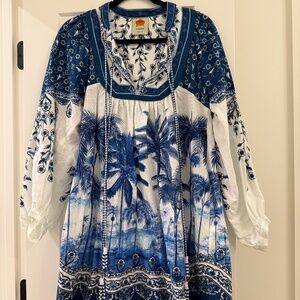 Farm Rio Palm Tree Linen Dress -